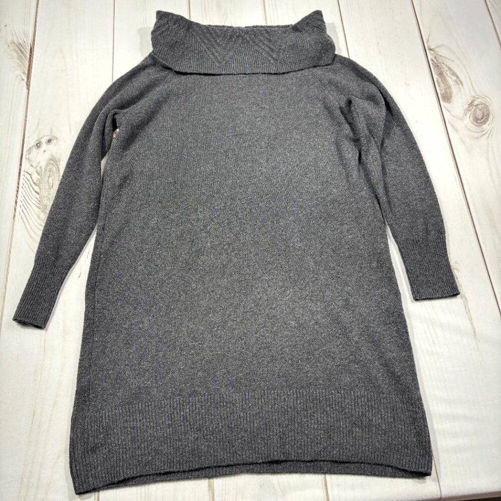 NEW Candies Junior's XL Sweater Dress Long Tunic Cowl Gray Skiing Winter NWT - Picture 13 of 16